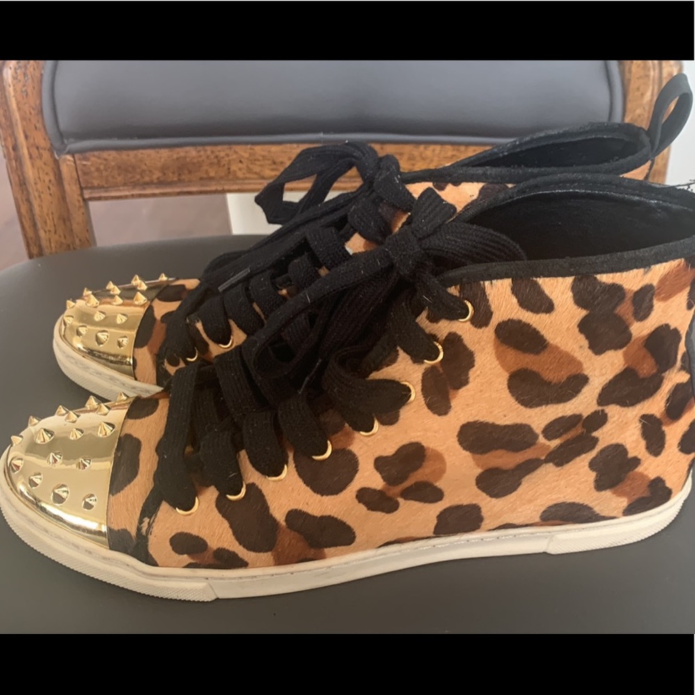 SCHUTZ Aima Calf Hair High Top Sneakers.